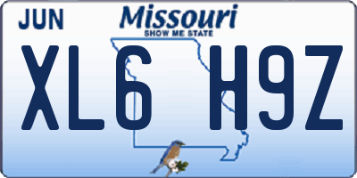 MO license plate XL6H9Z