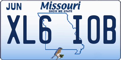 MO license plate XL6I0B