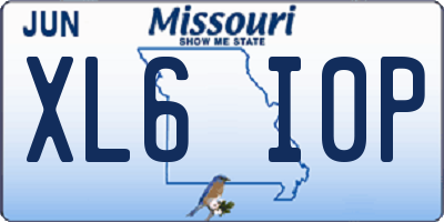 MO license plate XL6I0P