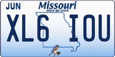 MO license plate XL6I0U