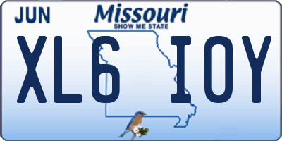 MO license plate XL6I0Y