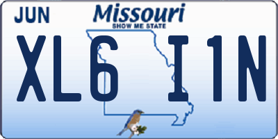 MO license plate XL6I1N