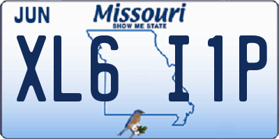 MO license plate XL6I1P