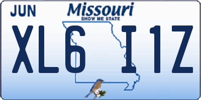 MO license plate XL6I1Z