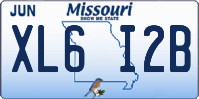 MO license plate XL6I2B