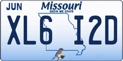 MO license plate XL6I2D
