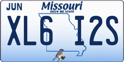 MO license plate XL6I2S