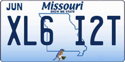 MO license plate XL6I2T