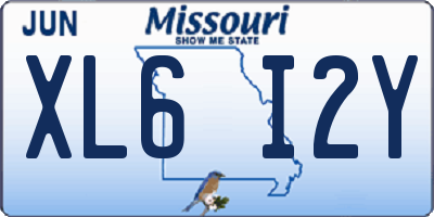 MO license plate XL6I2Y