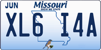 MO license plate XL6I4A