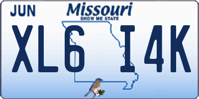 MO license plate XL6I4K