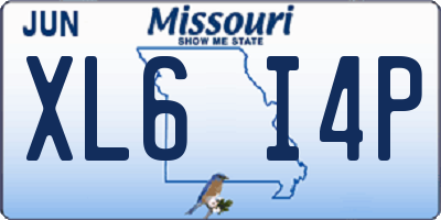 MO license plate XL6I4P