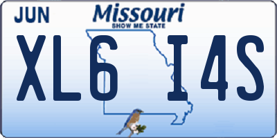 MO license plate XL6I4S