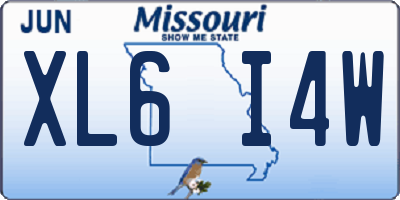 MO license plate XL6I4W