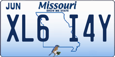 MO license plate XL6I4Y