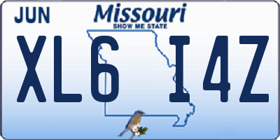 MO license plate XL6I4Z