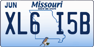 MO license plate XL6I5B