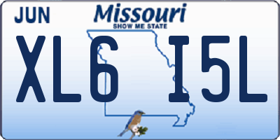 MO license plate XL6I5L