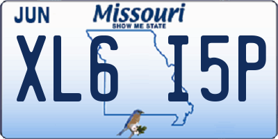 MO license plate XL6I5P