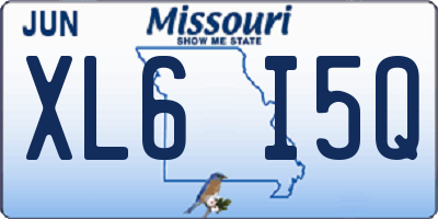 MO license plate XL6I5Q