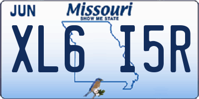 MO license plate XL6I5R