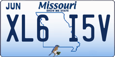 MO license plate XL6I5V