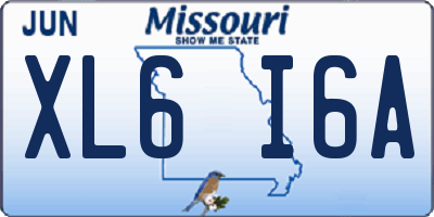 MO license plate XL6I6A