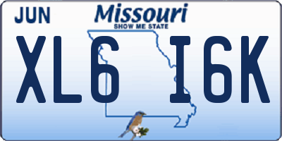 MO license plate XL6I6K