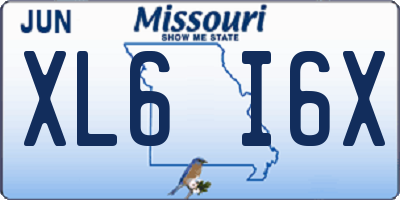 MO license plate XL6I6X