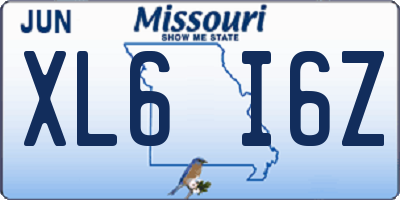 MO license plate XL6I6Z