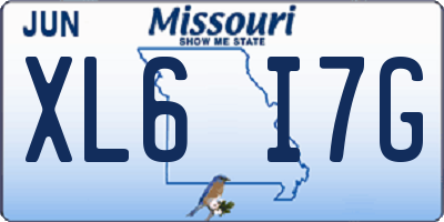 MO license plate XL6I7G