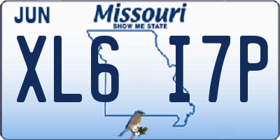 MO license plate XL6I7P