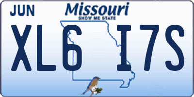 MO license plate XL6I7S