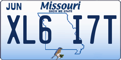 MO license plate XL6I7T