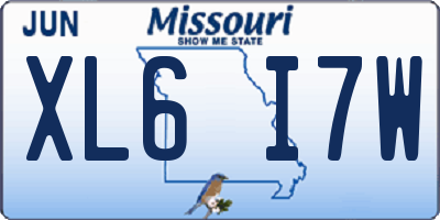 MO license plate XL6I7W