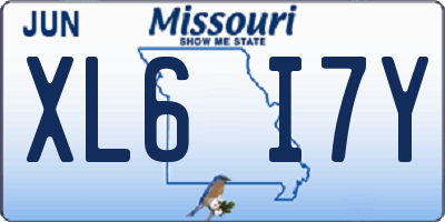 MO license plate XL6I7Y