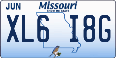 MO license plate XL6I8G