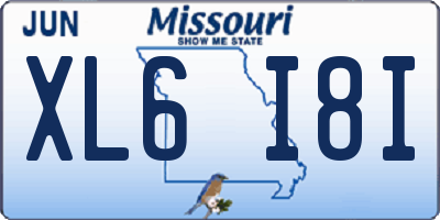MO license plate XL6I8I