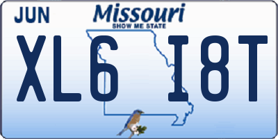 MO license plate XL6I8T