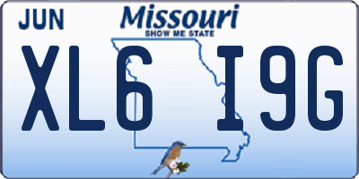 MO license plate XL6I9G