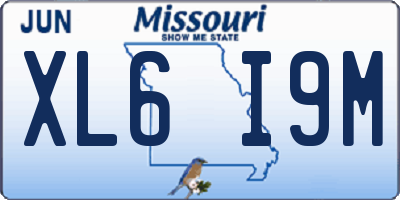 MO license plate XL6I9M