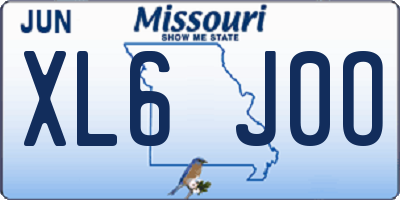 MO license plate XL6J0O