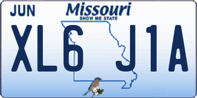 MO license plate XL6J1A