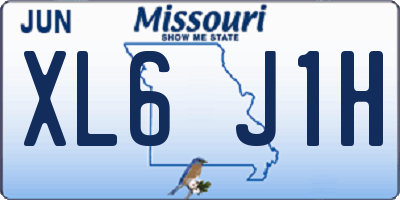 MO license plate XL6J1H