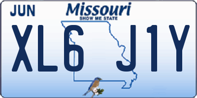 MO license plate XL6J1Y