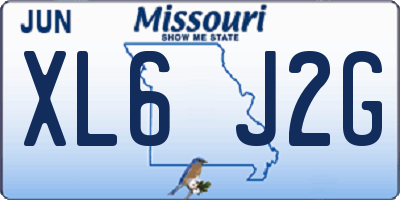 MO license plate XL6J2G