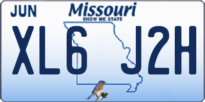 MO license plate XL6J2H