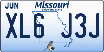 MO license plate XL6J3J