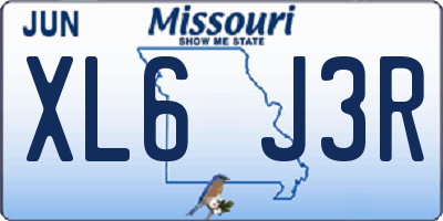 MO license plate XL6J3R