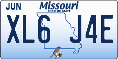 MO license plate XL6J4E